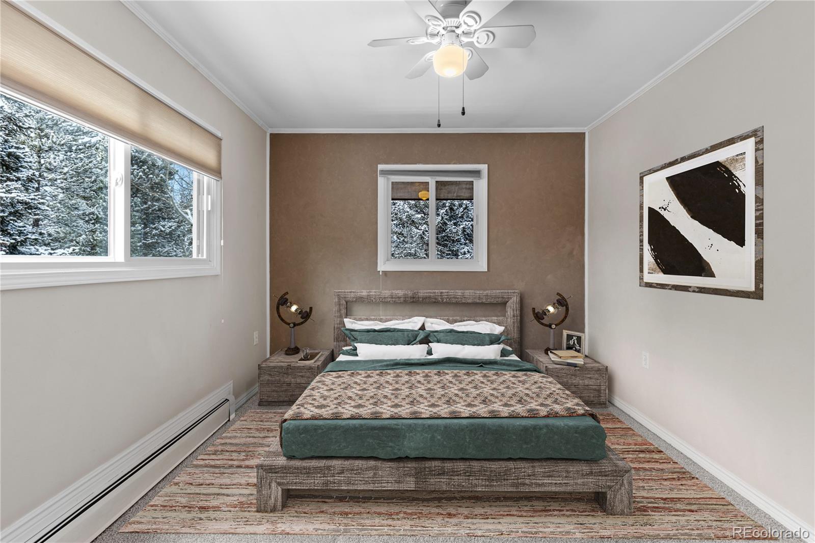 10684 Beas Drive Conifer, CO 80433 - Photo 22 of 38 a bedroom with a bed and a window
