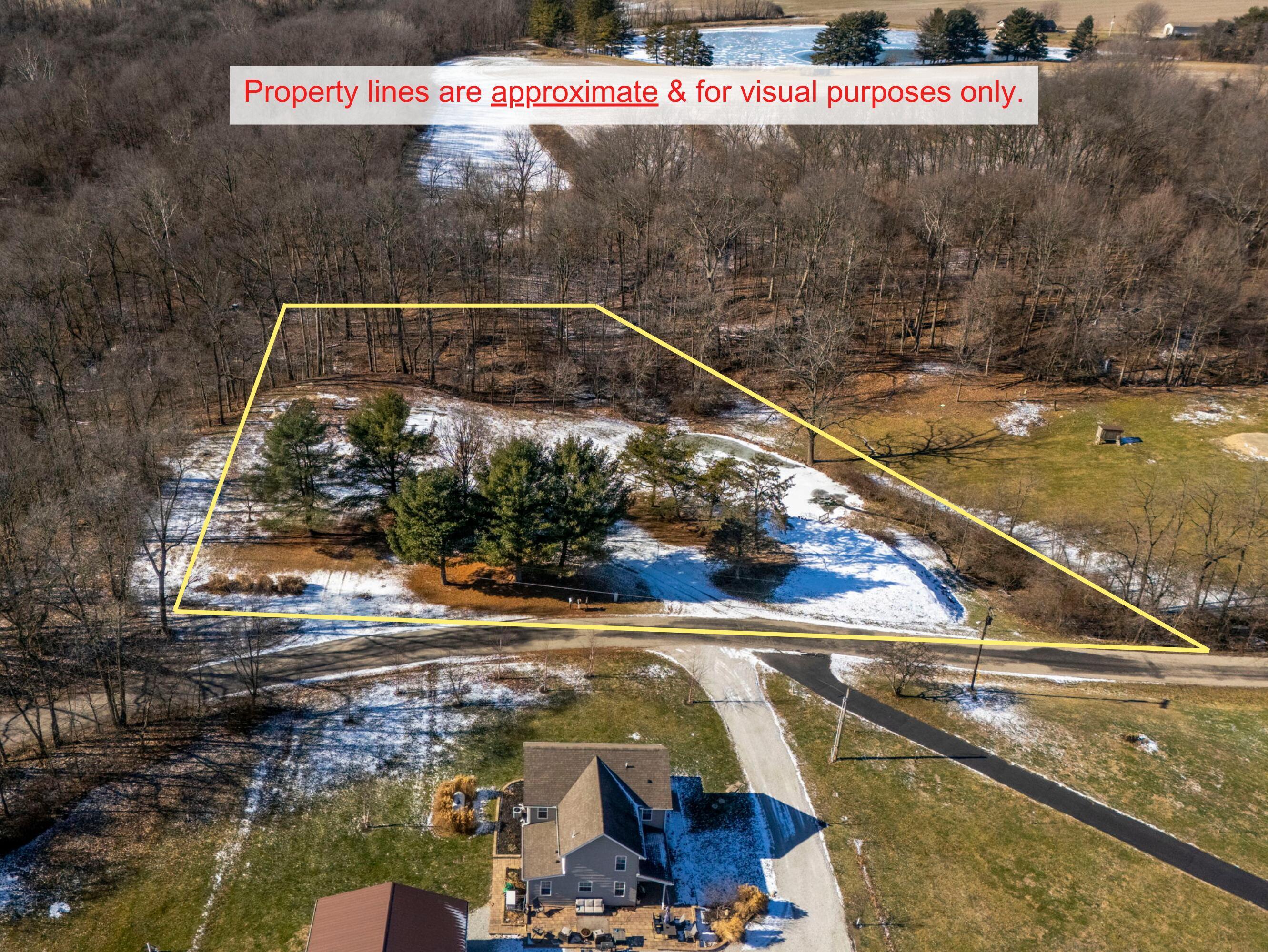 6875 Indian Run Road Northeast Pleasantville, OH 43148 - Photo 5 of 16 Aerial View, Approximate Lot Lines - 6875 Indian Run Road NE, Rushville, OH 43150