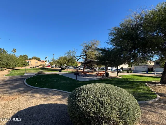 a view of a backyard