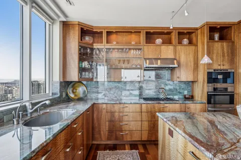 a view of a palm and garden