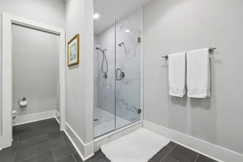 a bathroom with a shower
