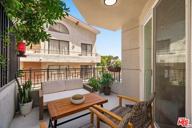 a outdoor view with a sitting space