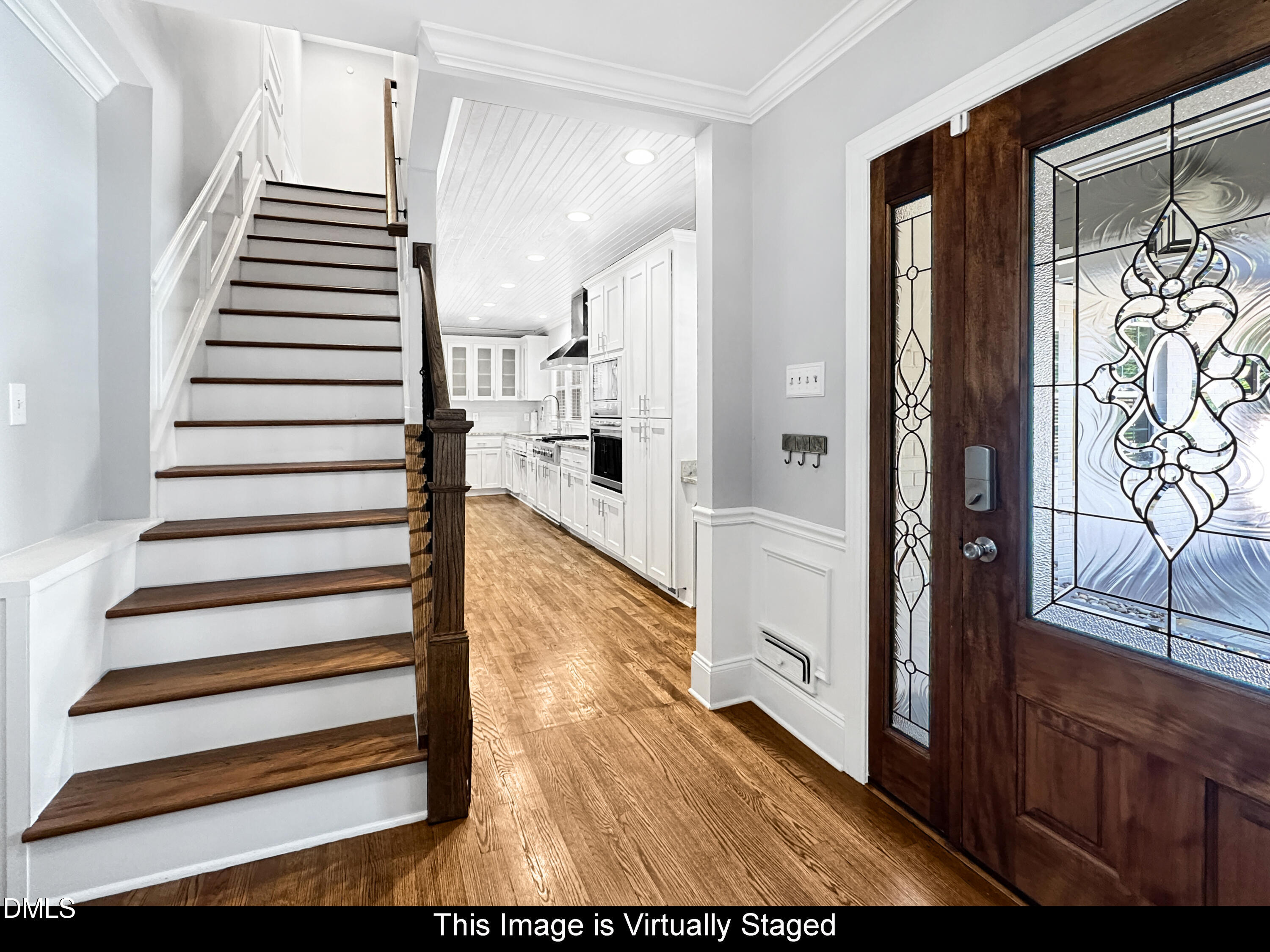 1318 Mayfair Road Raleigh, NC 27608 - Photo 5 of 52 Foyer- With White Ceiling. This Image is Virtually Staged