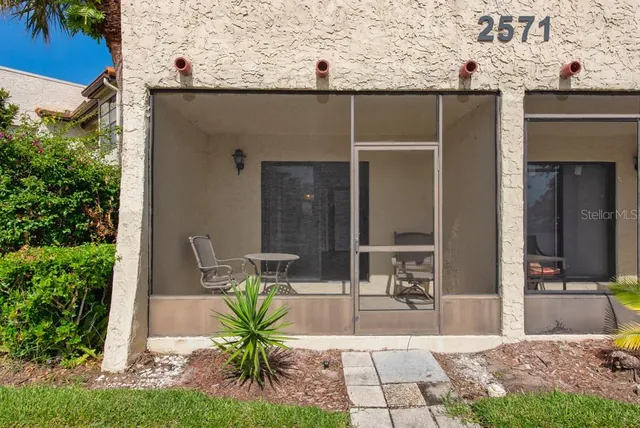 a view of open space with seating area