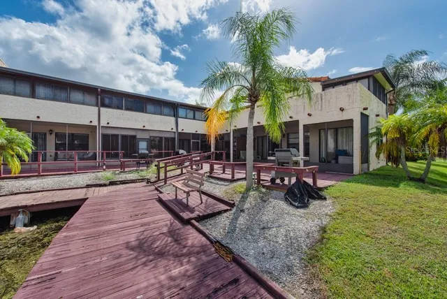 a view of outdoor space with seating area