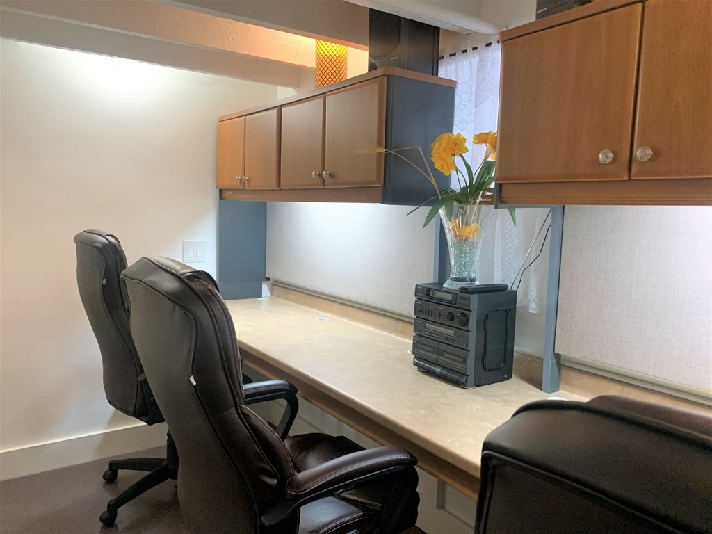 35 5th Street Medford, MA 02155 - Photo 18 of 42 a view of a workspace with furniture and a potted plant