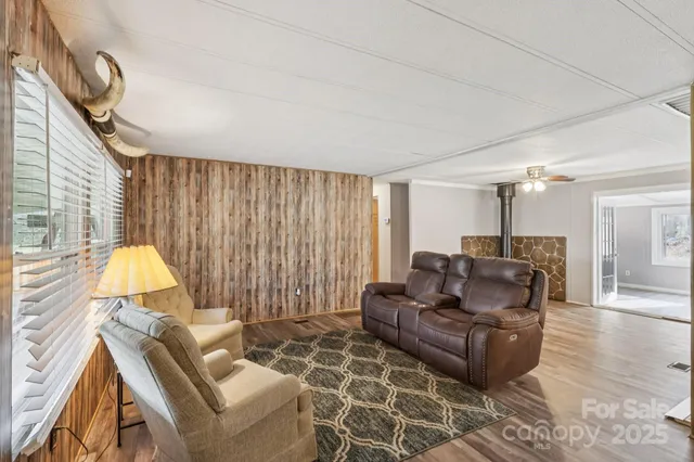 a view of workspace with wooden floor