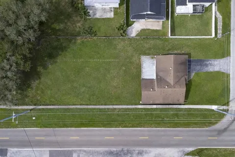 an aerial view of a house