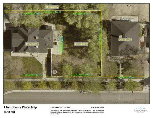 482 West 200 South Provo, UT 84601 - Photo 1 of 2 Utah County Parcel Map. Presenting cadastral information for the property, including parcel numbers and dimensions