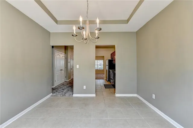 en view interior of the room and chandelier