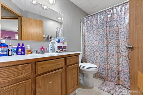 a bathroom with a sink toilet and a shower