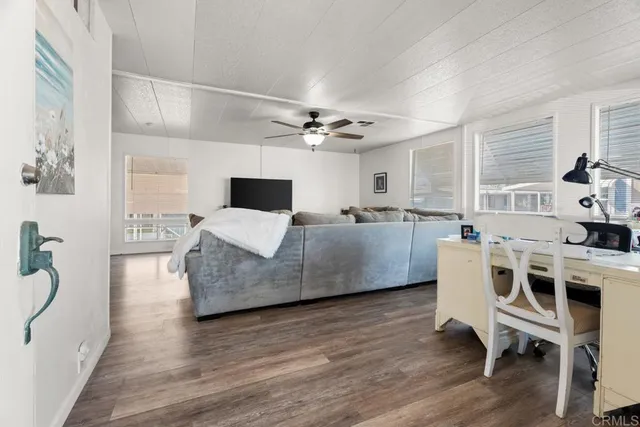 a living room with furniture