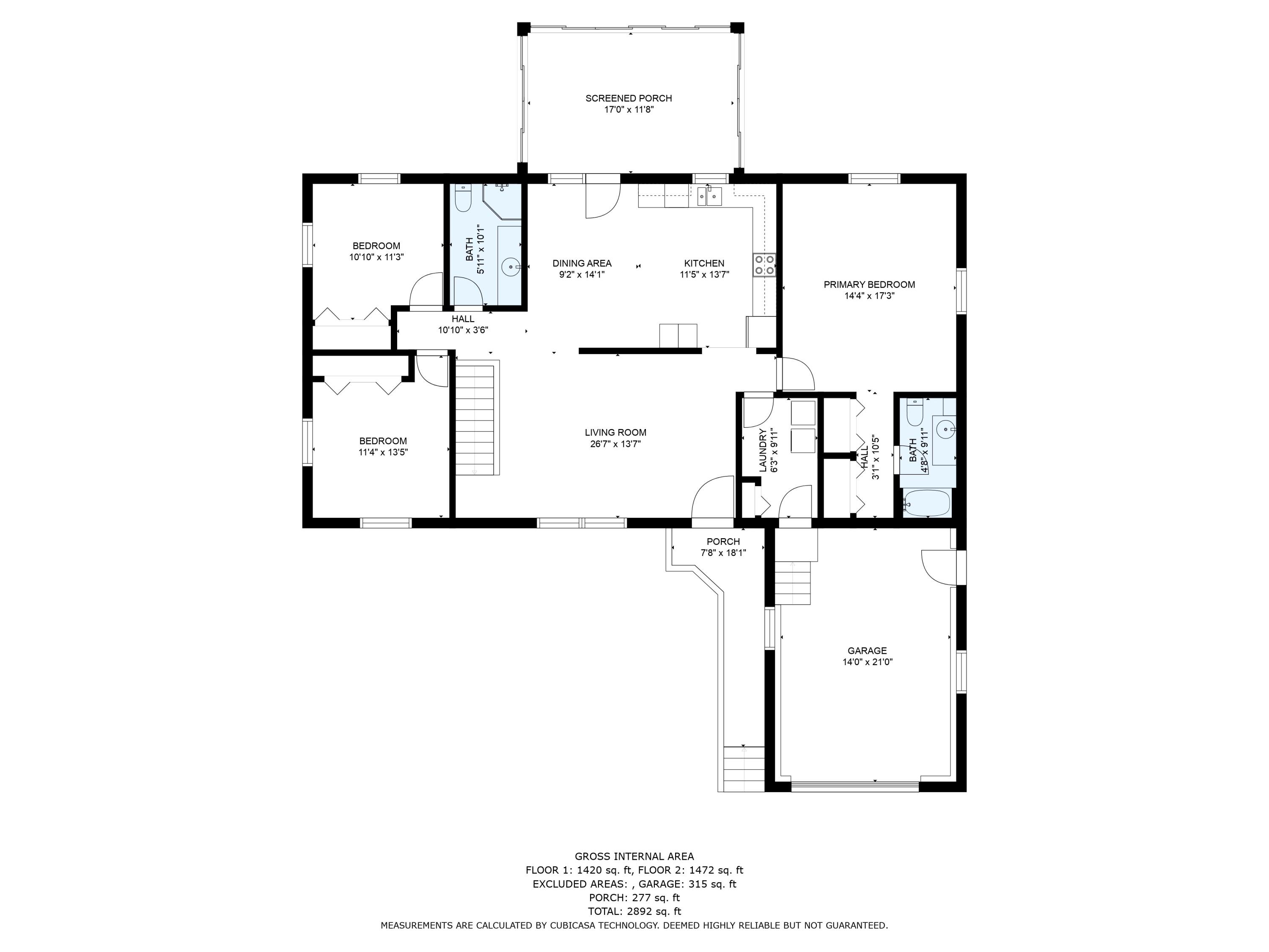 236 East Hinchman Road Berrien Springs, MI 49103 - Photo 36 of 41 2nd_floor_dimensions_236_east_hinchman_r
