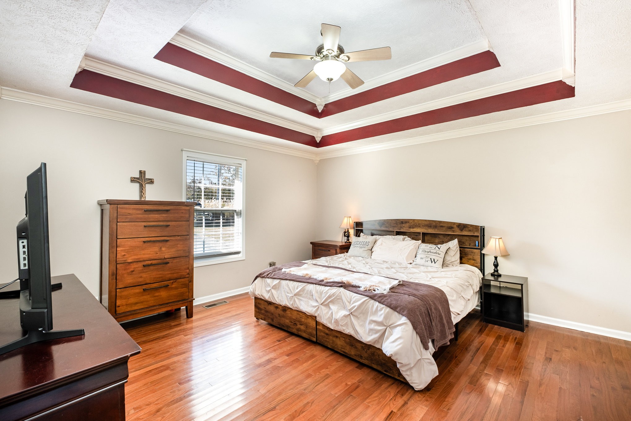 2916 Riley Creek Road Normandy, TN 37360 - Photo 11 of 23 a bedroom with a bed and a flat screen tv