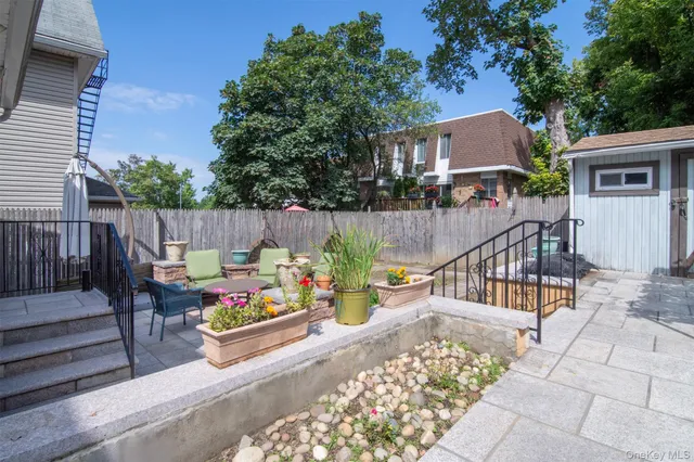 a view of stairs and a patio