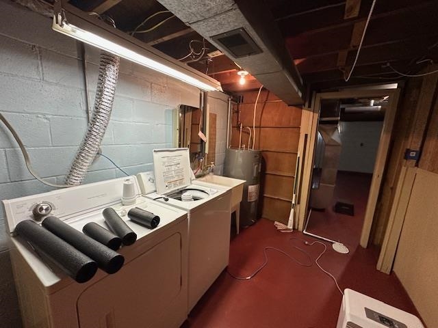 30 Fir Circle Babbitt, MN 55706 - Photo 23 of 27 Unfinished basement featuring washer and dryer and electric water heater