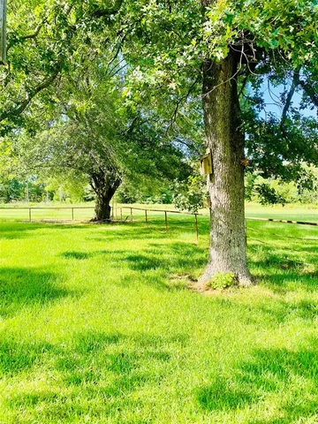 a view of a big yard with large trees