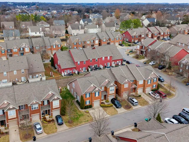 an aerial view of a city