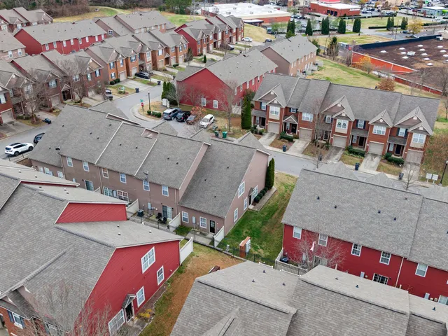 an aerial view of a city