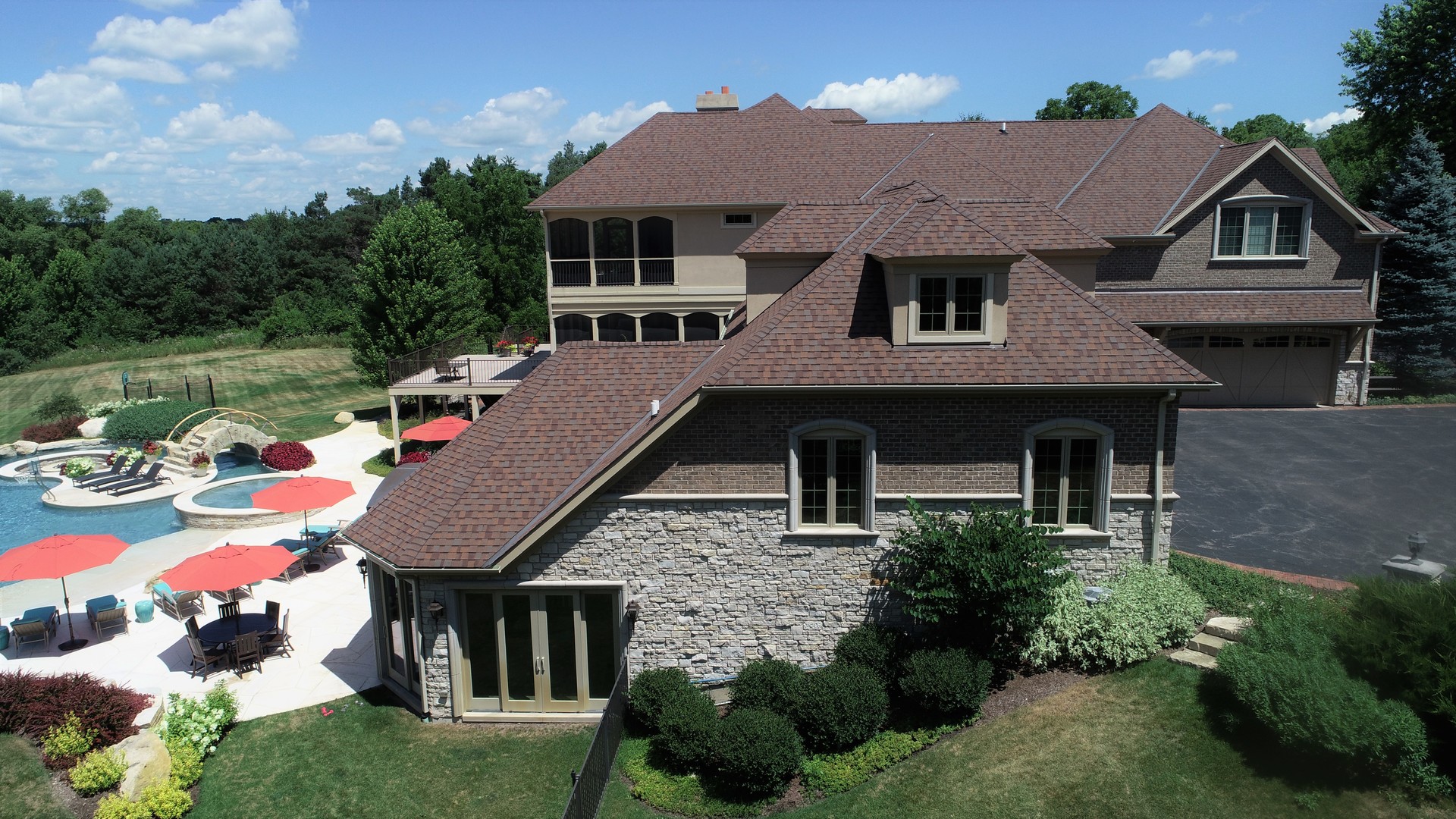 419 North Valley Hill Road Bull Valley, IL 60098 - Photo 10 of 16 a aerial view of a house with swimming pool and garden