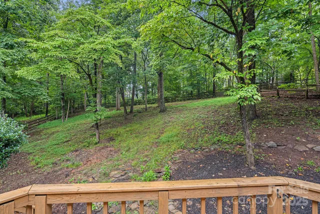 a view of a yard with a tree