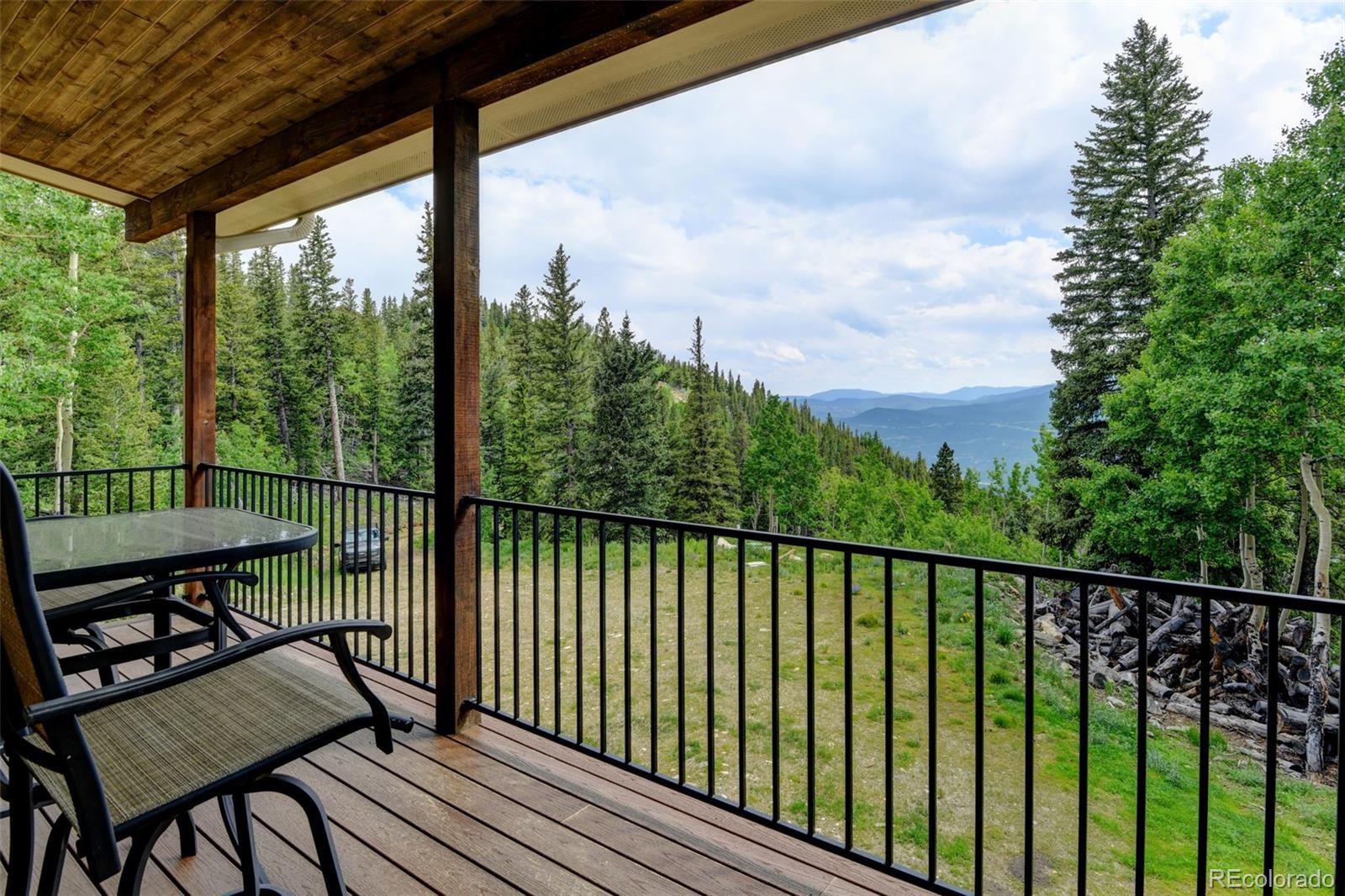 1555 Three Peaks Road Black Hawk, CO 80422 - Photo 47 of 50 a view of a balcony with wooden floor next to a yard