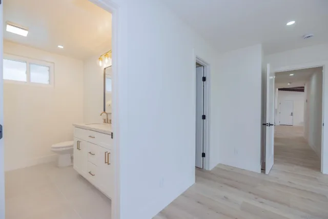 a view of hallway with stairs