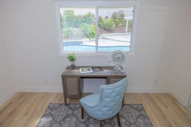 an empty room with windows