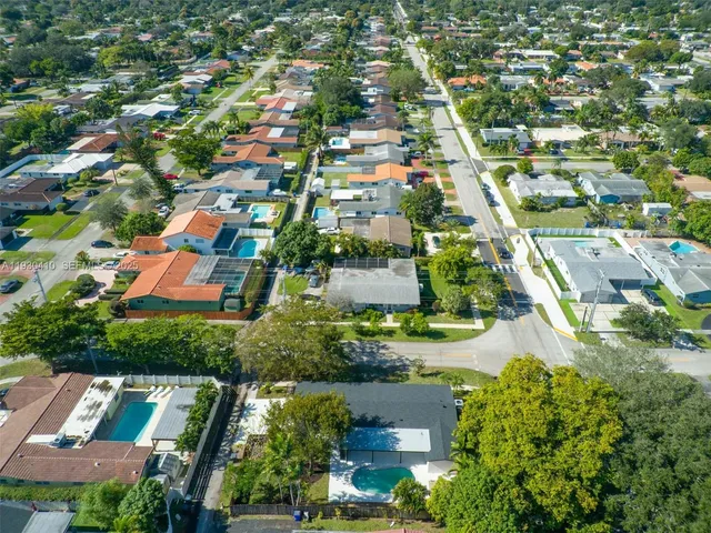an aerial view of residential building