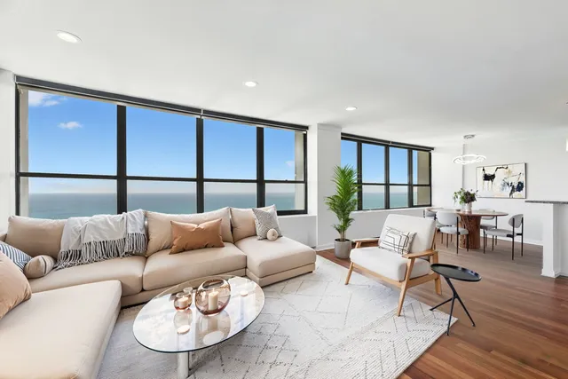 a living room with furniture