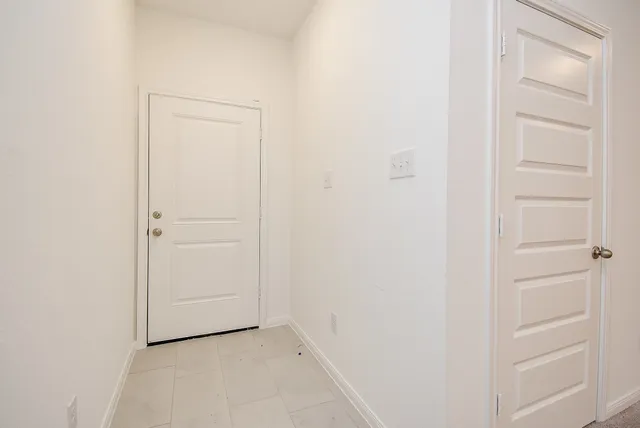 an empty room with closet