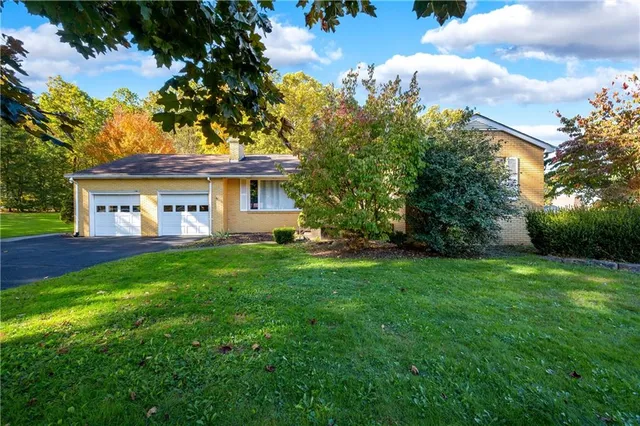 a view of a house with a backyard