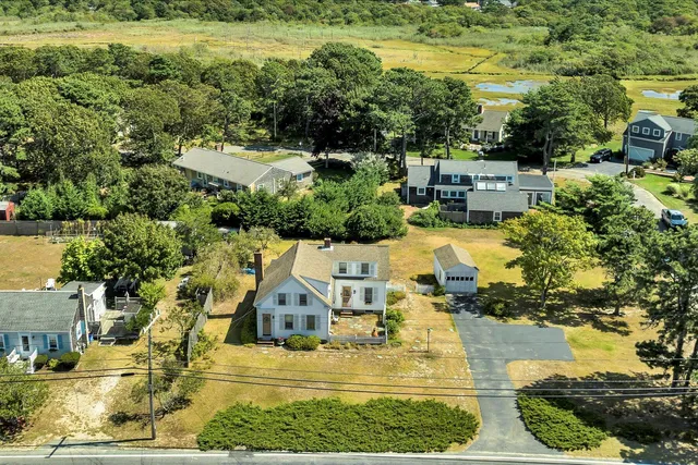 an aerial view of residential building with outdoor space