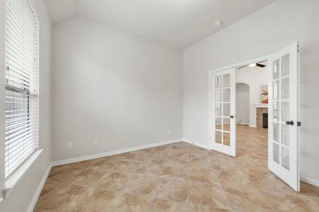 an empty room with a natural light