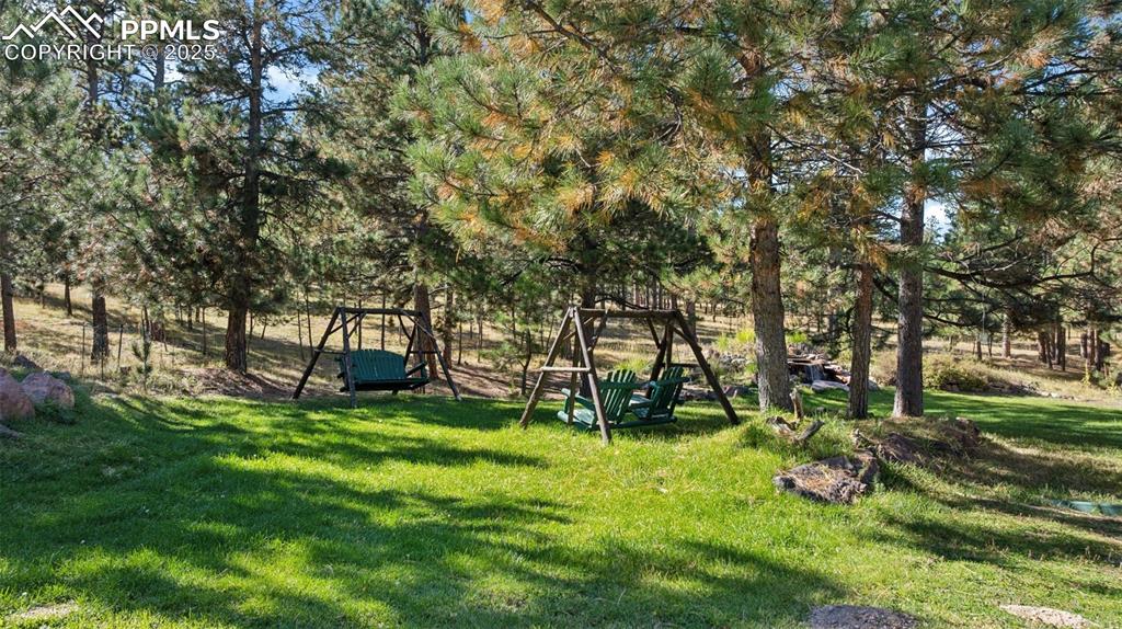 17522 Abert Ridge View Colorado Springs, CO 80908 - Photo 7 of 46 a view of a backyard with large trees