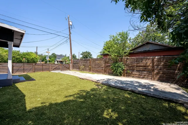 a view of a backyard with a garden