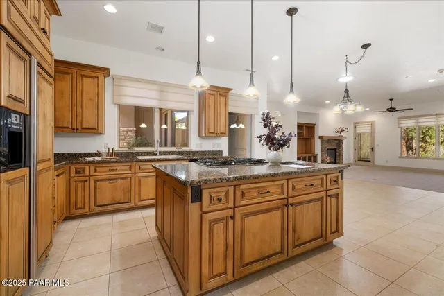 a large kitchen with a lot of counter space