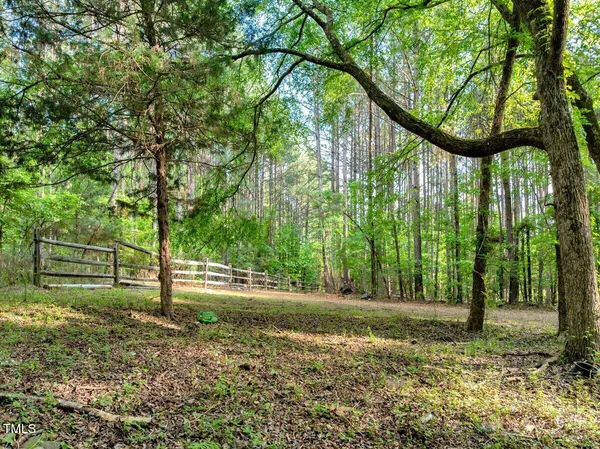 a backyard of a house with lots of green space