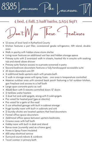 $2,599,000 | 8385 Lascassas Pike, Lascassas, TN 37085