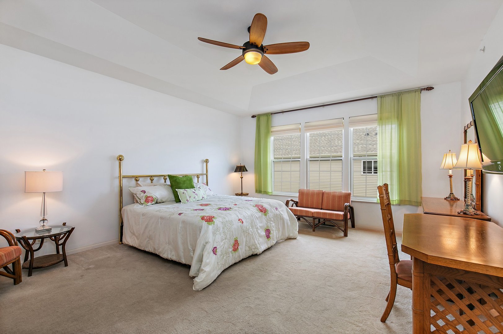 5876 Leeds Road Hoffman Estates, IL 60192 - Photo 16 of 37 a bedroom with a bed a large window and furniture