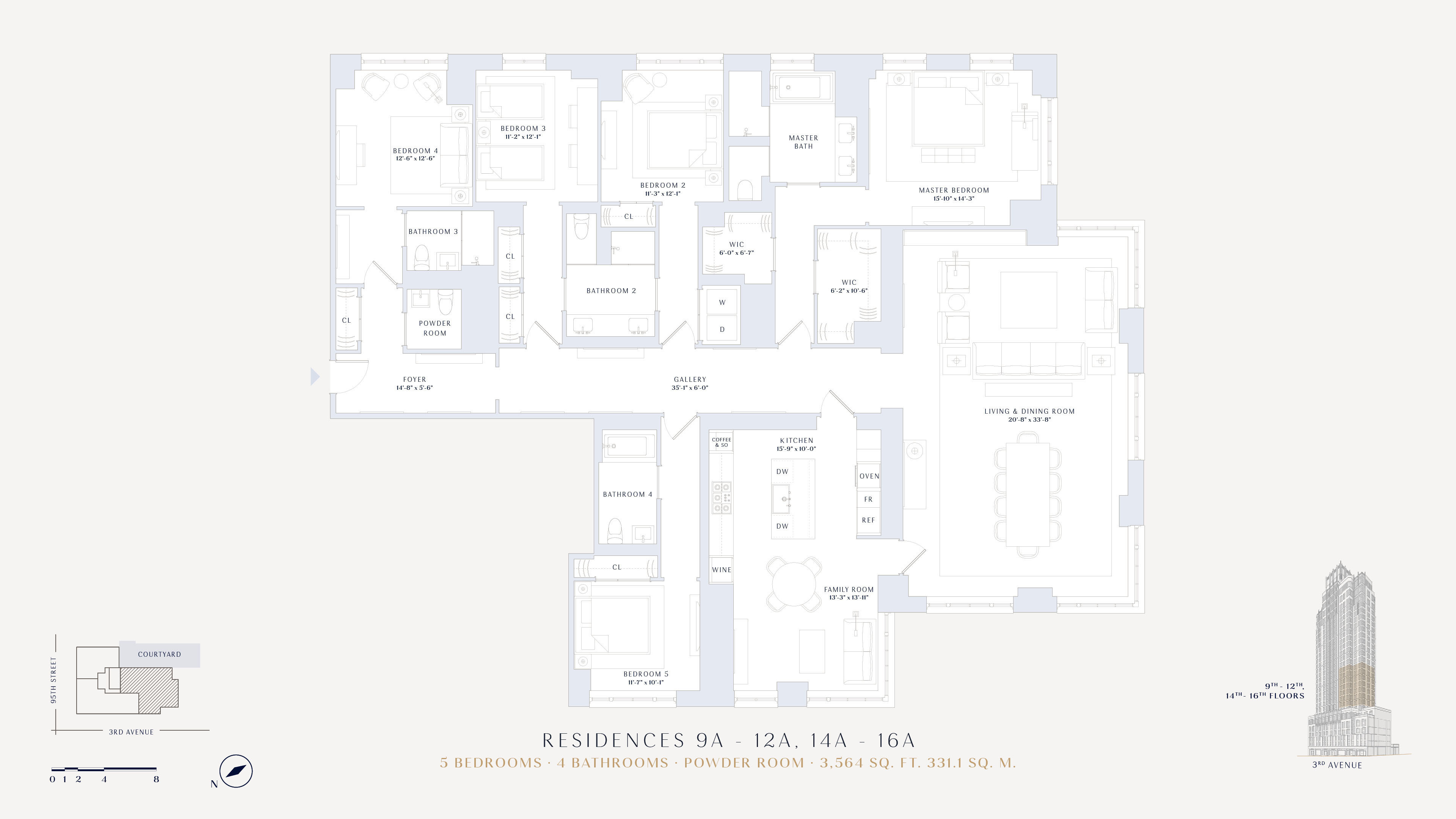 200 East 95th Street, Unit 15A Manhattan, NY 10128 - Photo 25 of 25 a picture of a floor plan
