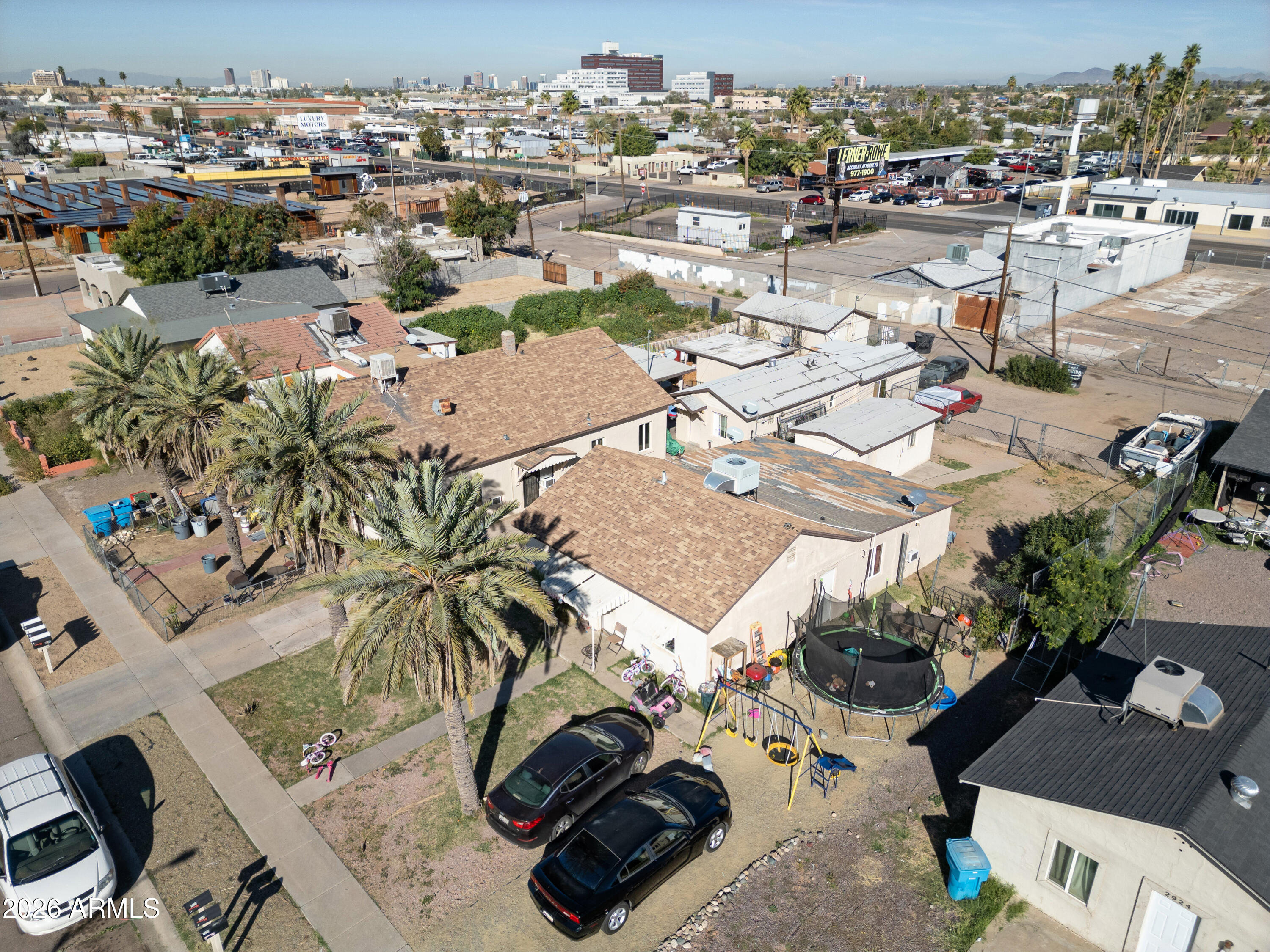 2916 East Monroe Street Phoenix, AZ 85034 - Photo 2 of 11 an aerial view of a parking and city view