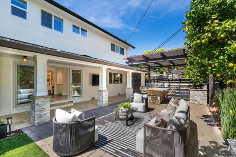 a view of outdoor space with seating