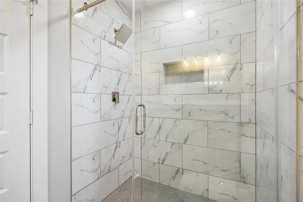 a bathroom with a shower