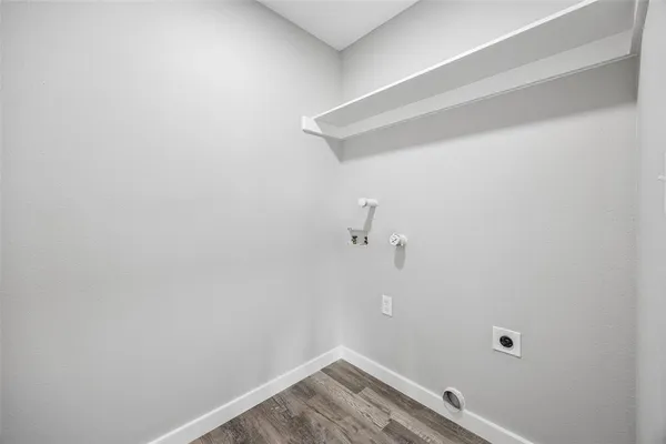 a view of small space with racks on the wall
