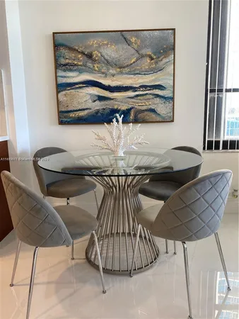 a table and chairs in a room