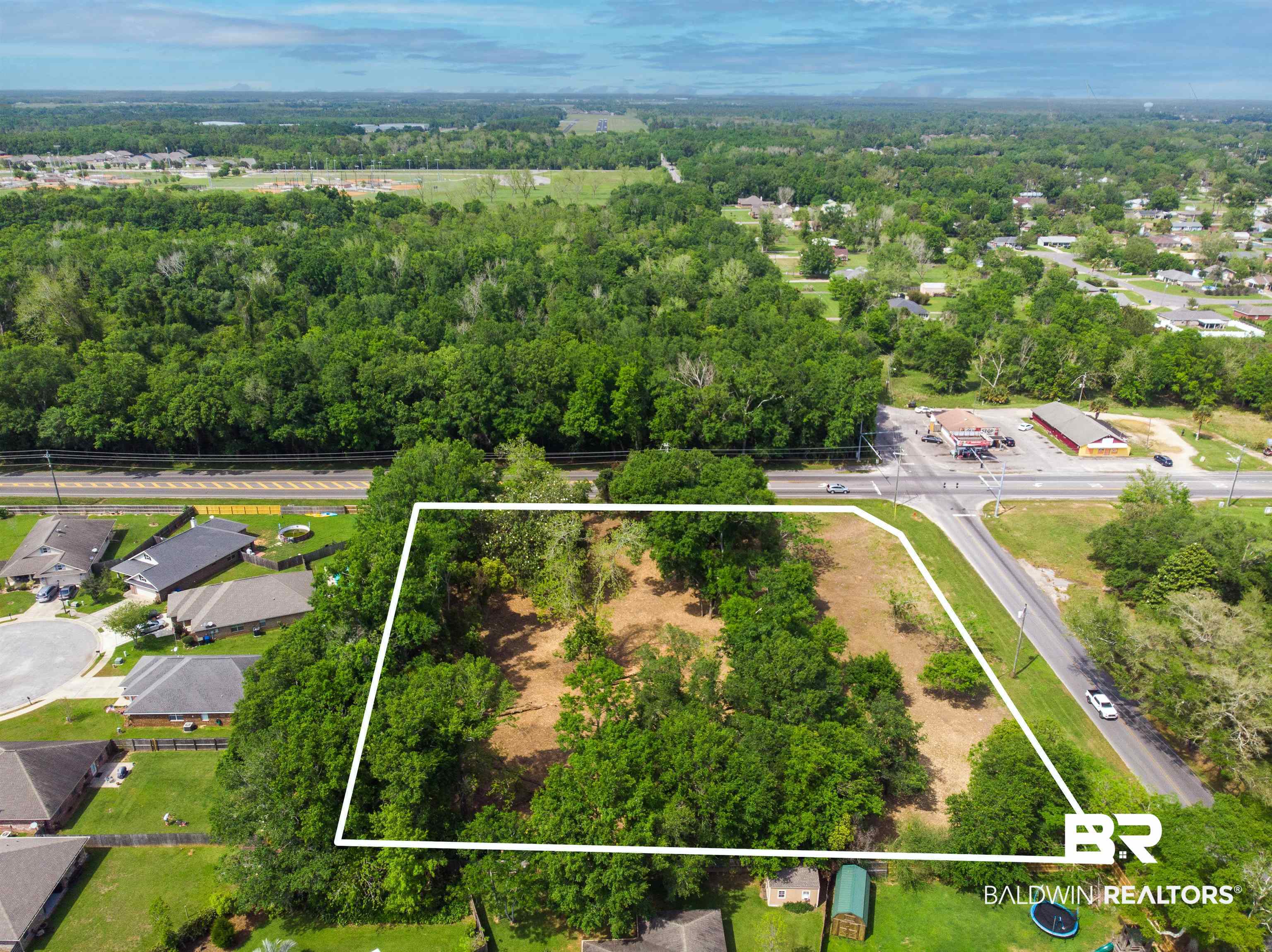 104 North Hickory Street Foley, AL 36535 - Photo 5 of 16 Aerial view of subject pr