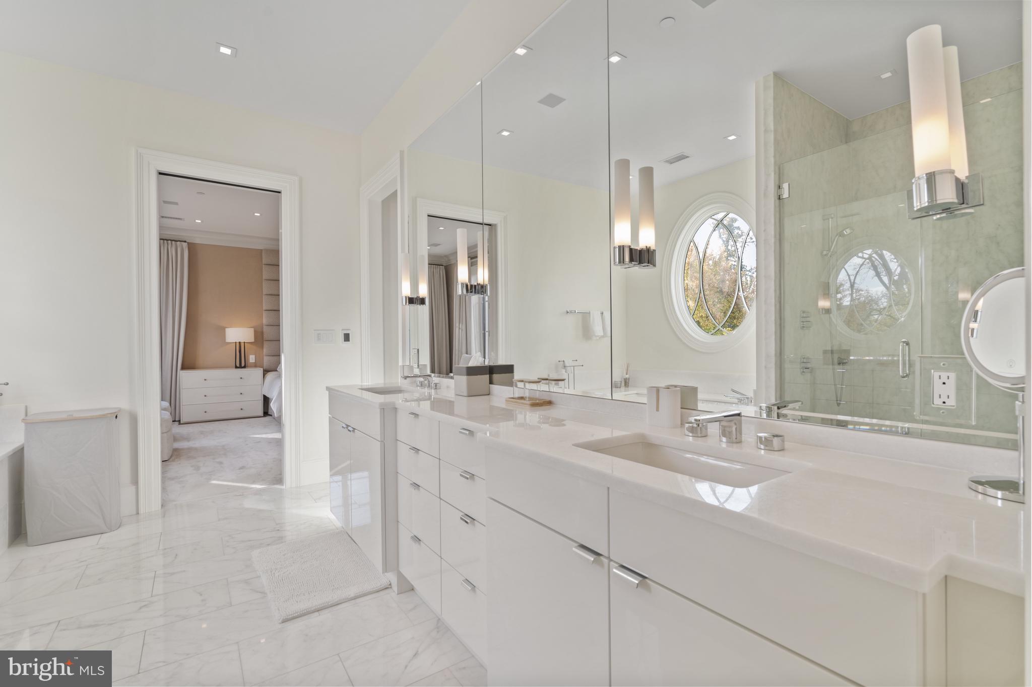 2109 Dunmore Lane Washington, DC 20007 - Photo 45 of 78 Luxurious marble Primary bathroom