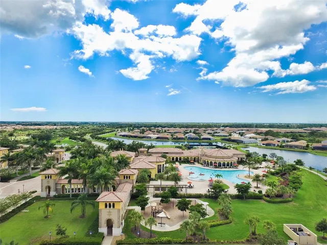 an aerial view of a city