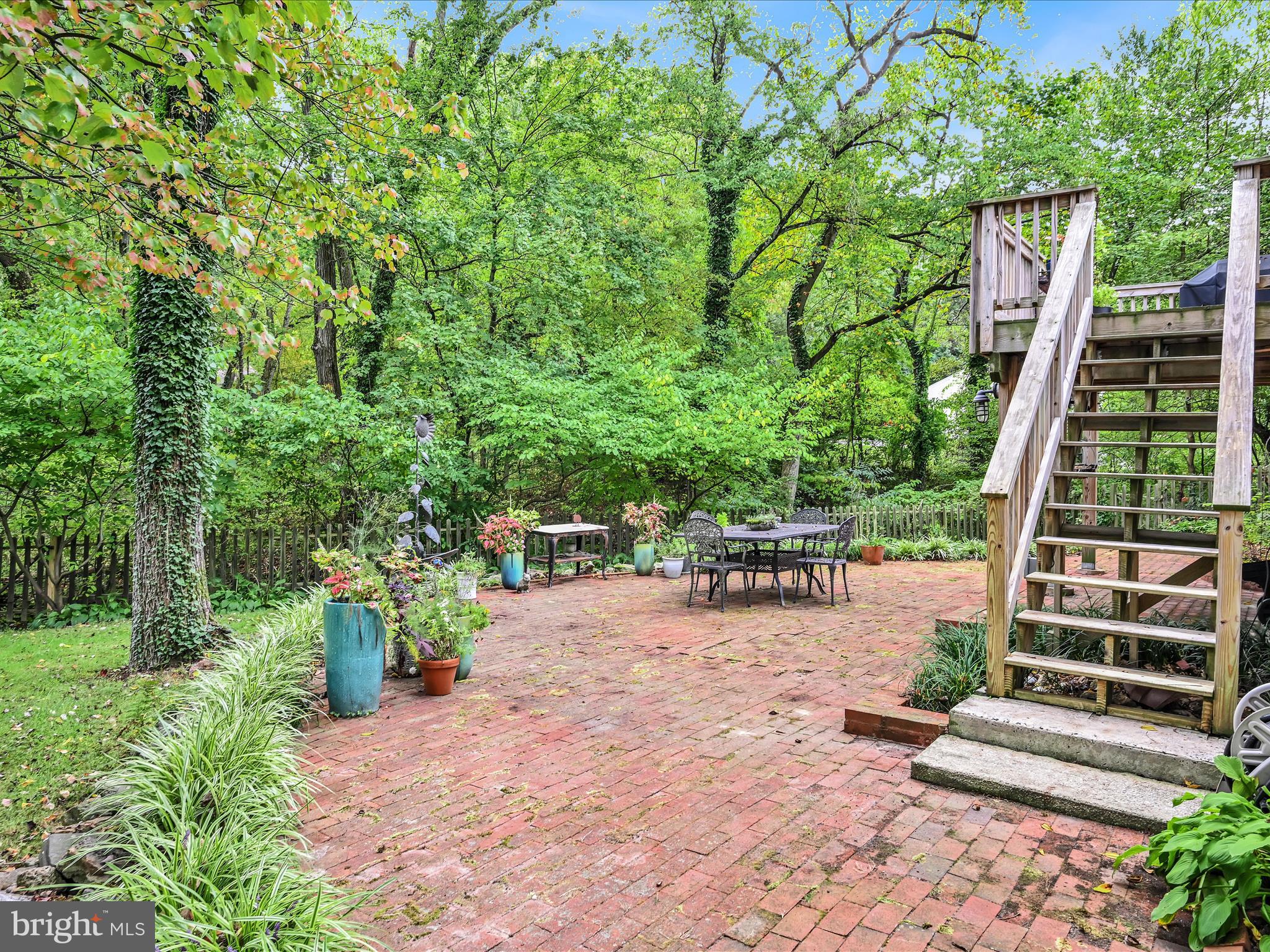 2 Cold Spring Road Media, PA 19063 - Photo 45 of 55 Rear Brick Patio- you can hear sounds of the Creek